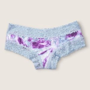 Victoria’s Secret PINK Lace Trim Cheekster Panty Purple Tie Dye XL NEW